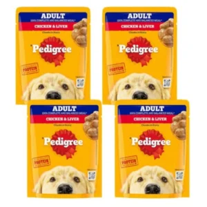 Pedigree Adult Wet Dog Food -Chicken & Liver Chunks in Gravy flavour – Pack of 4