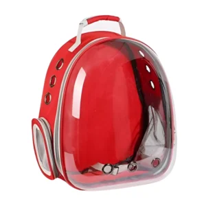 Red Transparent Pet Carrier Backpack