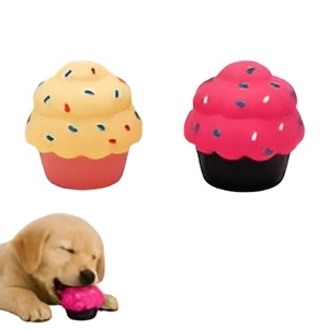 Cupcake Shape Squeaky Dog Toy