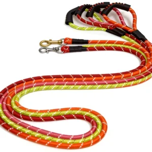 Reflective Rope Dog Leash with Padded Handle